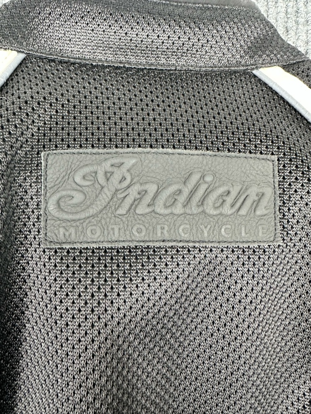Indian Motorcycle Black Mesh Jacket with Cream Piping - Lightweight Riding Shell - Picture 5 of 9